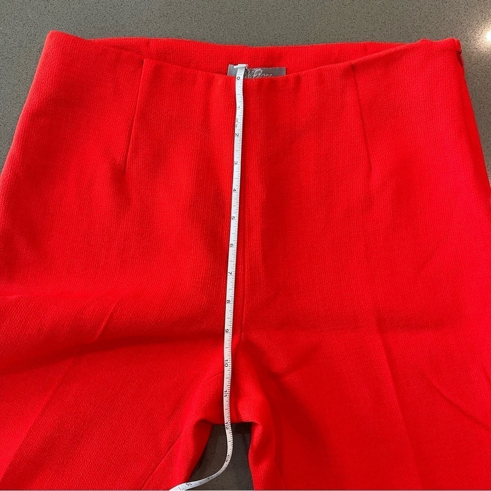 NWT LELA ROSE Button placket pants wool pants In Scarlet red size 8 holidays - Picture 12 of 12
